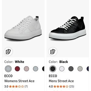 ECCO Womens  Street Ace Black and White Sneakers